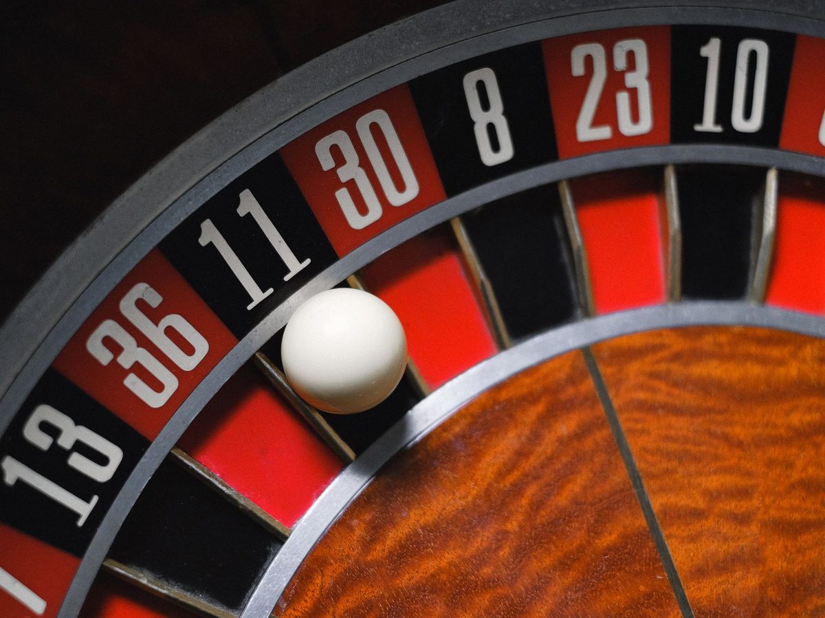A roulette wheel in close-up