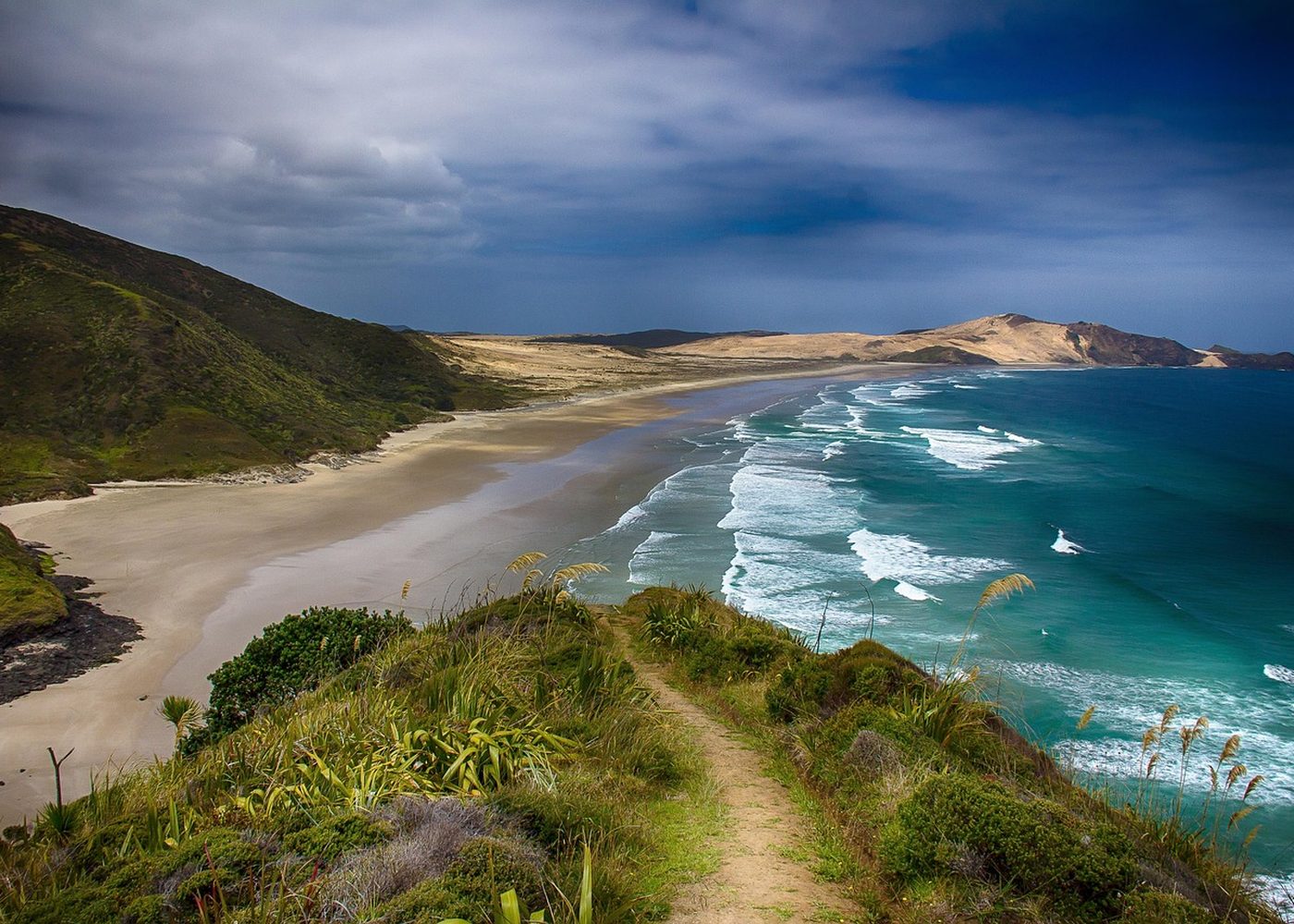 The coastline south of Mount Maunganui seen from the headland
